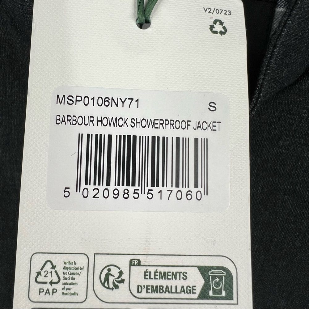Barbour Howick Showerproof Jacket Size Small NEW! - Picture 5 of 7